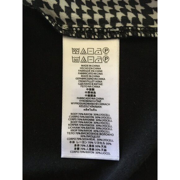 Michael Kors Women T-shirt Blouse Size XS Black Hounds Tooth Long Sleeves Dual - Picture 6 of 7